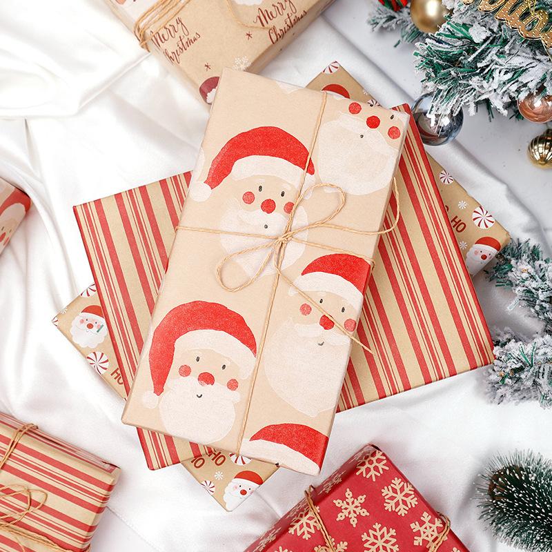 1PC 43x300cm Christmas Gift Wrapping Paper Santa Claus Xmas Tree Gift Packaging Paper DIY Craft Xmas New Year Decorative Paper