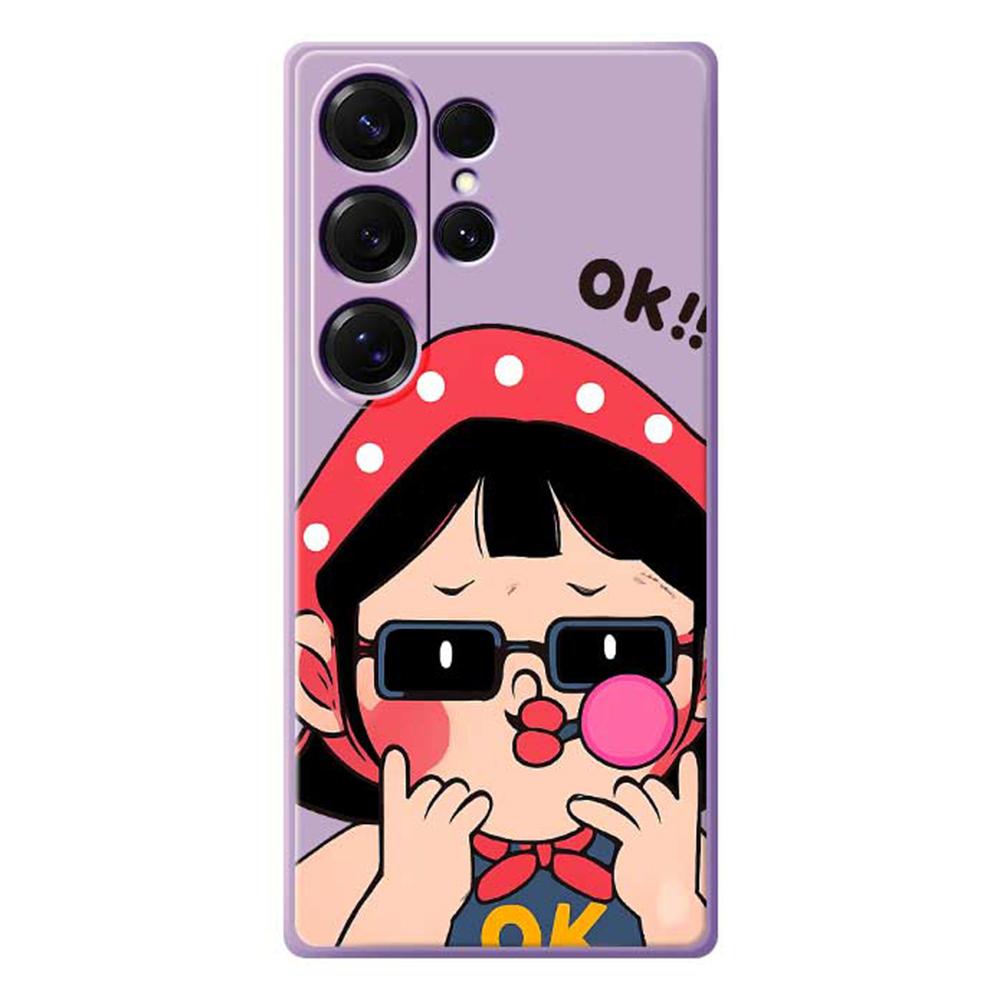 For Samsung Galaxy S25 Ultra Case Cute Kid Pattern Printing Straight Edge TPU Phone Back Cover