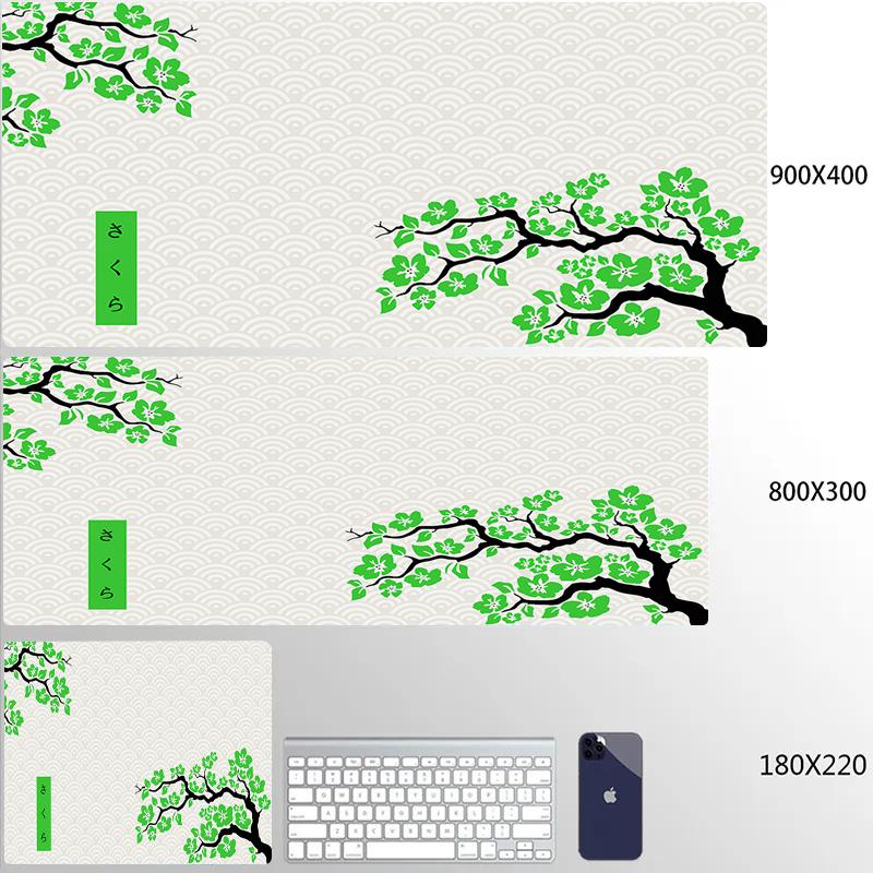 Gelbe Große Mausmatte Sakura Mauspads Große Gamer Schreibtischmatte 40x90cm Gummi Tastaturmatten Große Schreibtischmatte Beste Mauspads Mit Verriegeltem Rand