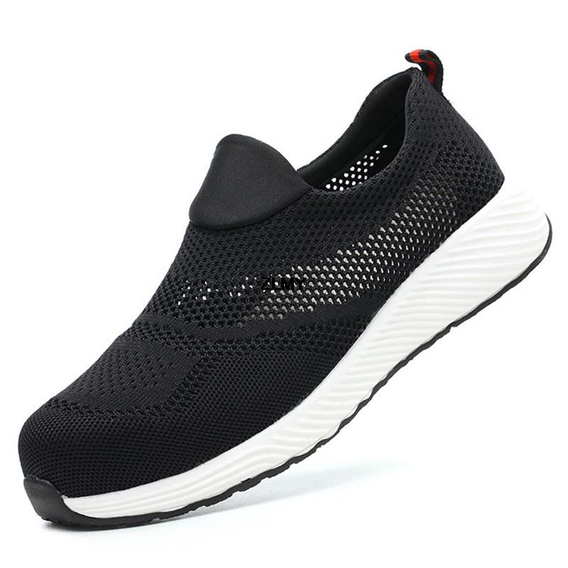 Herren Sicherheits-Sneaker mit Stahlkappe Anti-Quetschschlag Industrielle Arbeitsschuhe Leichte Durchstichsichere Herrenstiefel