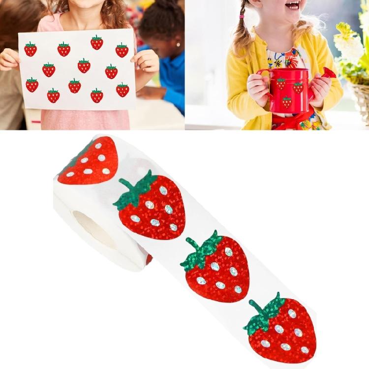 500 Pcs Reward Sticker Scrapbooking Sticker Strawberry Labels Sticker Fruit Sticker for Festival Celebration