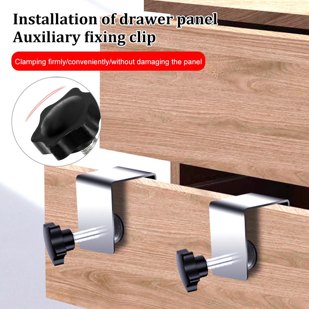 1/2pcs Drawer Front Mounting Clamp Stainless Steel G-shaped Drawer Panel Mounter Clip Hardware  DIY Woodworking Tools