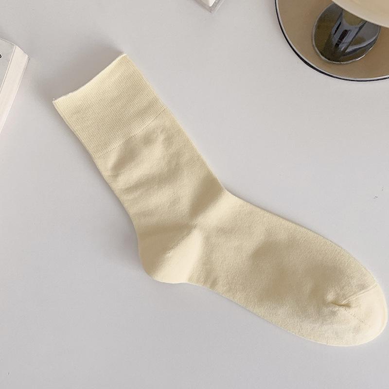 Spring/Summer Breathable Cotton Socks: Thin, Anti-Pilling, Seamless Postpartum Comfort, Solid Color, Casual Fashion