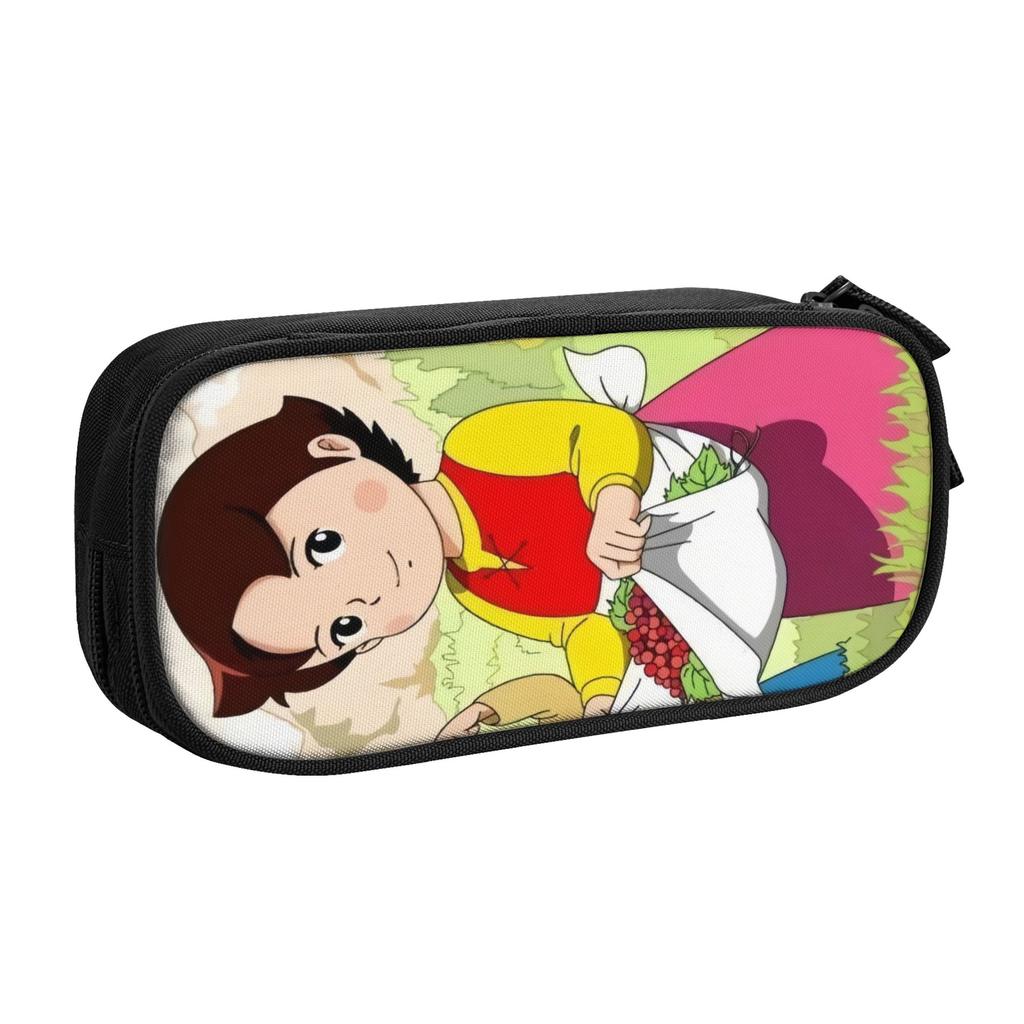 Anime Heidi Girl Of The Alps Comic Cartoon Pencil Case for Girls Boys Large Storage Pen Box Bag School Accessories