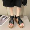Women Lightweight Wedge Heels Sandals Female Summer Ankle Buckle Chunky Platform Sandals Ladies Peep Toe High Heeled Beach Shoes
