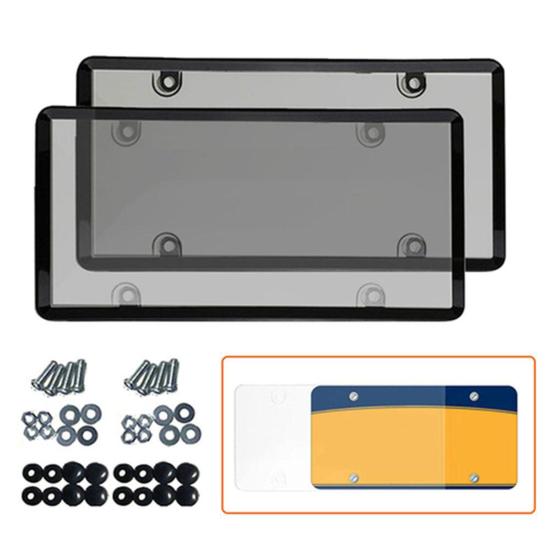 Transparent License Plate Holders with Screws UV Resistant Universal Fit