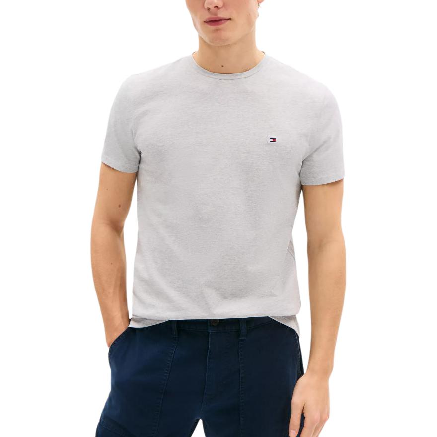 Tommy Hilfiger Solid Knit Short Sleeve Crew Neck T-Shirt Men Tops Gray 78JA560-P8F