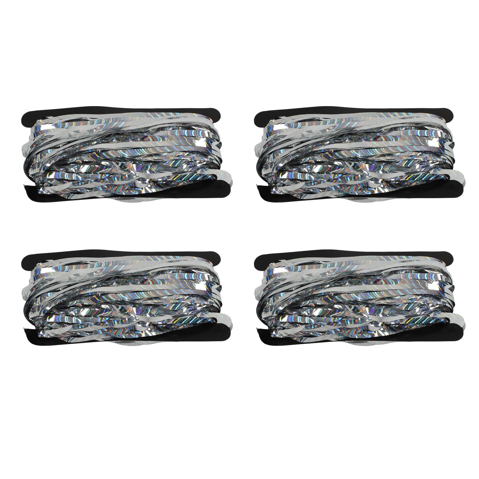 4pcs Tinsel Backdrop Curtains Holographic Metal Foil 1x2m Decorative Reusable Foil Fringe Curtain for Photography Wedding