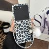 Applicable Motorazr11ultra Bow Mobile Phone Case Razr11 Leather Leopard Print Portable Rope Anti-drop Case Moisture