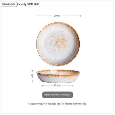 Japanese Style Coarse Pottery Deep Plate