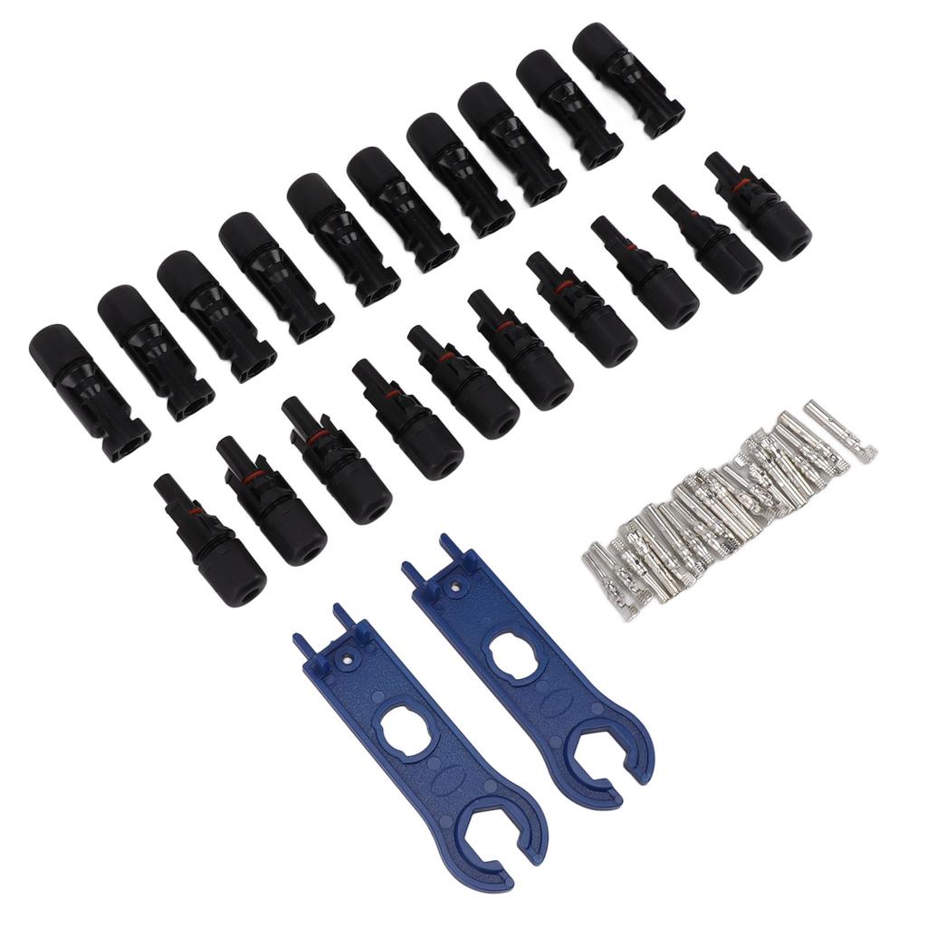 Solar Connectors with 10 Pairs Male Female Plug Spanners Waterproof Flame Retardant Solar Panel