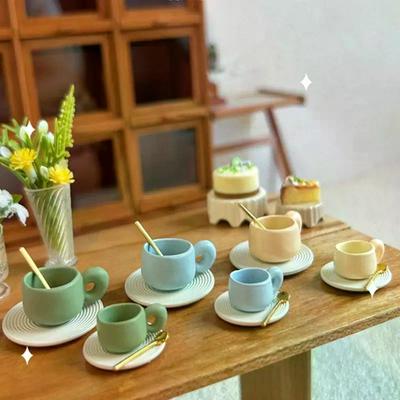 Dollhouse 3Pcs Simulation Water Cup Toy Miniature Accessories Alloy Coffee Drink Cup Model Doll House Diy Decoration