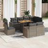 VidaXL Garden Lounge Set 9 Pcs with Grey Cushions Wicker 3327056