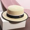 Internet Celebrity Flat Top Hat Women's Summer French Retro Fashion Trend Sun Hat Outdoor Vacation Elegant Sun Hat