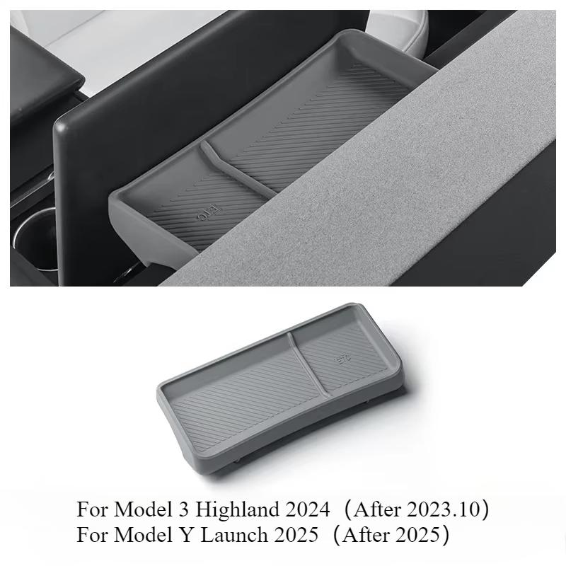 For Tesla Model 3 Highland Model Y Juniper 2025 trument Panel Storage Box Center Control Screen Rear Storage Tray Accessories