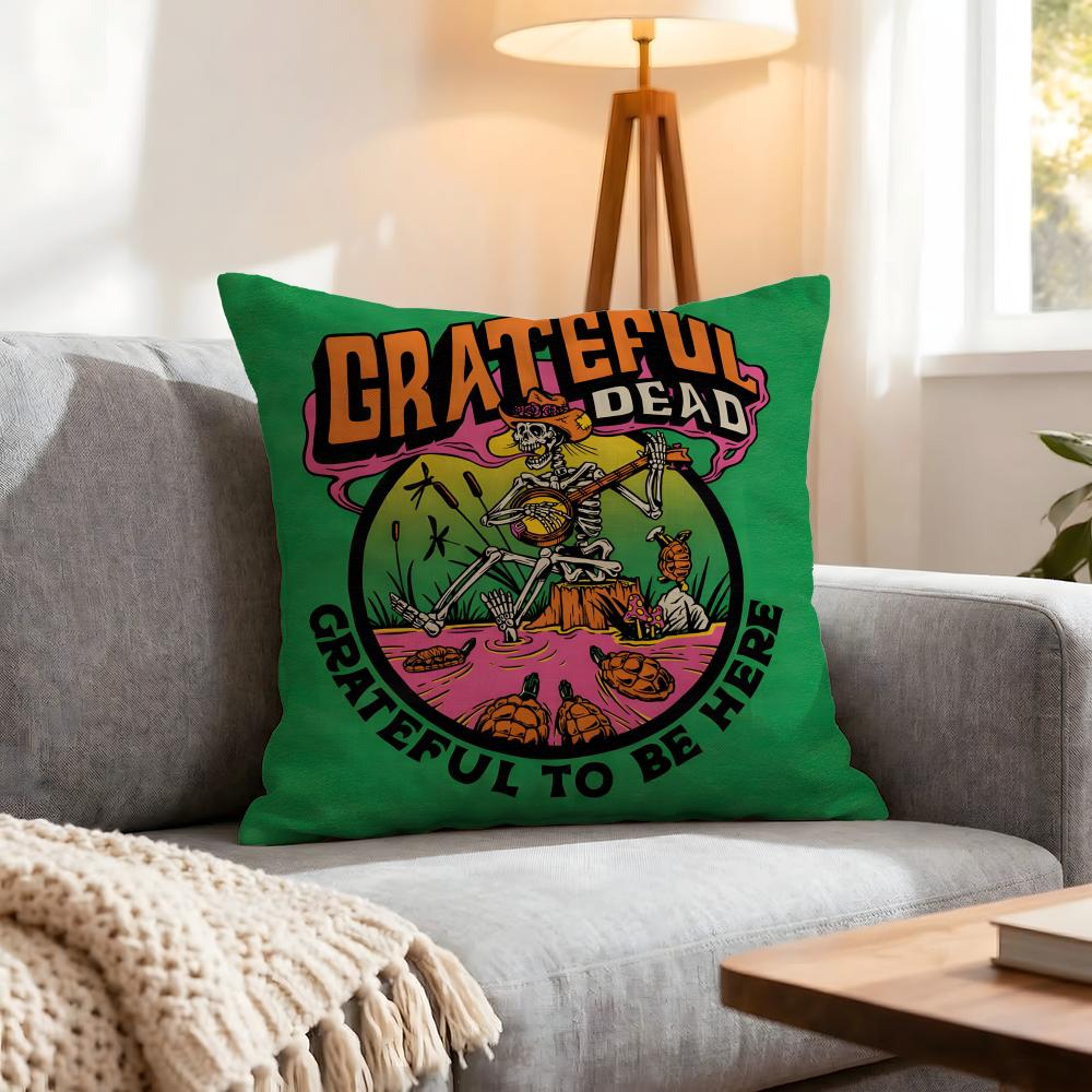 Band Grateful Dead Cushion Cover 1Pcs Decorative Covers Soft Cushion Case For Sofa Couch Decor 40X40 45X45 Pillowcases