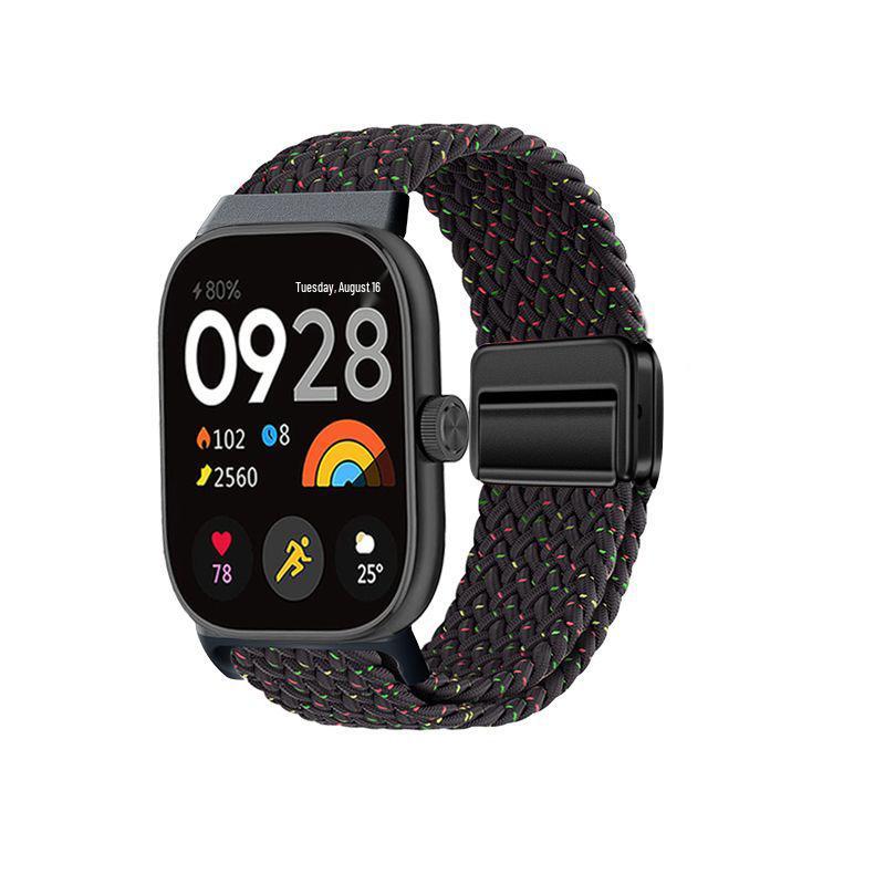 Compatible with Xiaomi Band 8/9 Pro and Redmi Watch 4/5/6: Magnetic Buckle Woven Strap