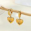 Luxury Zircon Heart Star Earrings For Women Gold Color Stainless Steel Heart Drop Earring Fashion Aesthetic Christmas Jewelry