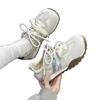 Leather retro Forrest Gump women's 2025 spring new pair of shoelaces breathable and lightweight platform sports and leisure shoes