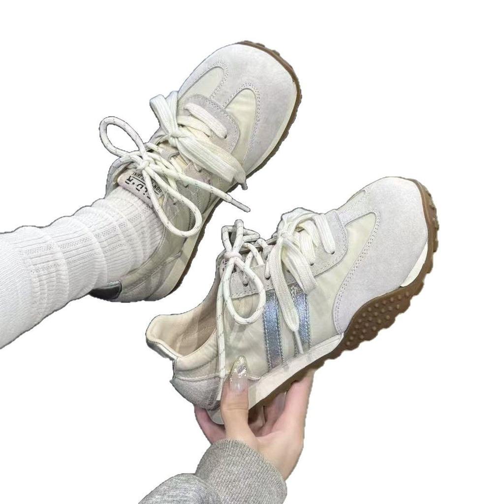 Leather retro Forrest Gump women's 2025 spring new pair of shoelaces breathable and lightweight platform sports and leisure shoes