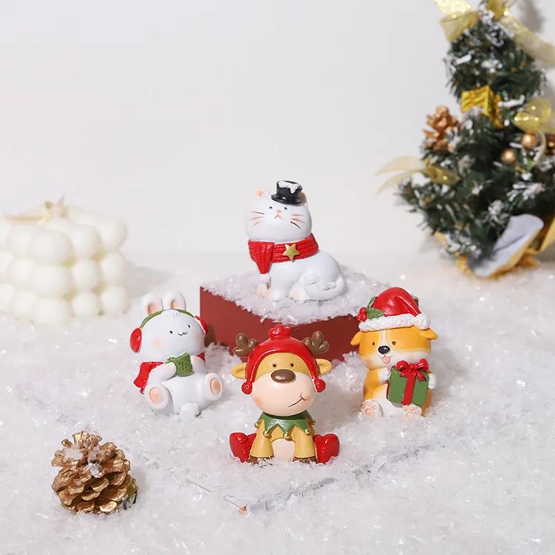 Ins Cartoon Christmas Gift Table Decoration Ornaments Creative Resin Crafts Cake Baking Knickknacks Wholesale