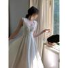 Temperament White Dress Women's Summer New Cross-strap High-end Niche Suspender Waist Slim Dress