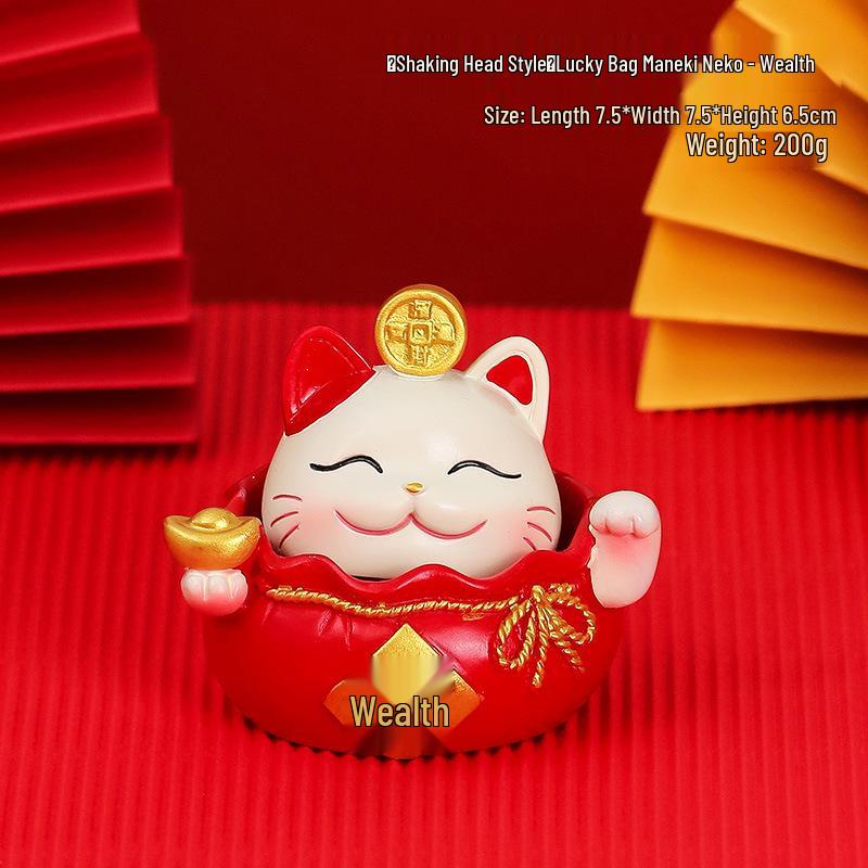 Lucky Cat Resin Mobile Holder - Cute Office Desktop Decoration Gift