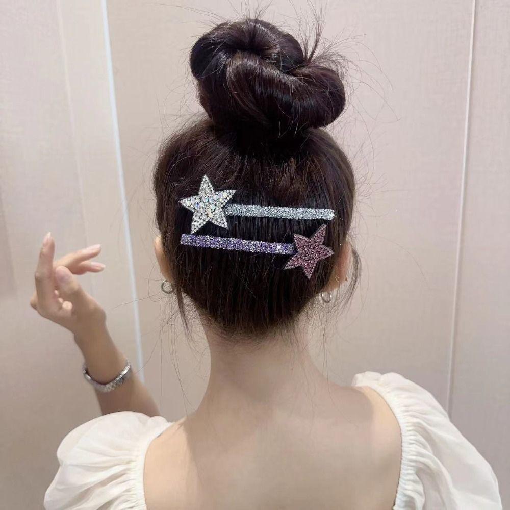 Teeth Invisible Extra Hair Holder Acrylic Extra Hair Holder Rhinestone Star Hair Comb  Children