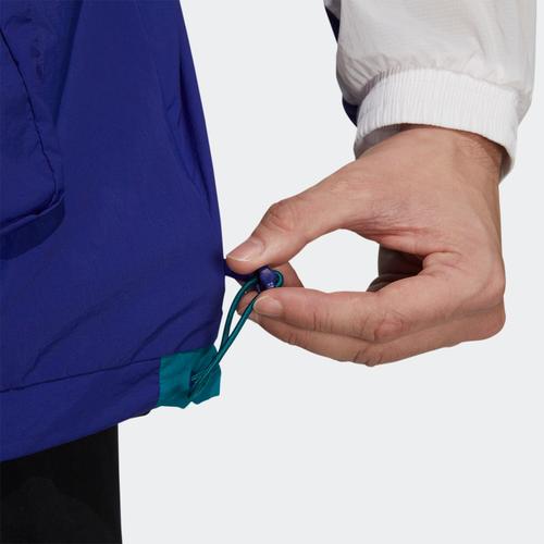 adidas Originals Casual Sports Stand Collar Jacket for Men, Blue and White