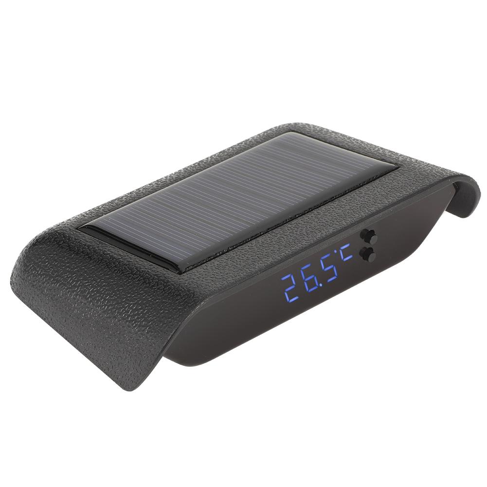 Zegar Solarny Przenośny LED Świecący Zegar Cyfrowy do Pojazdu Auto Samochodu Ciężarowego Akcesorium DekoracjaNiebieski