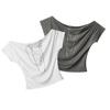 One Shoulder Short T-Shirt Cotton Tshirt Unisex Tops Tees Summer Short Sleeves T Shirt