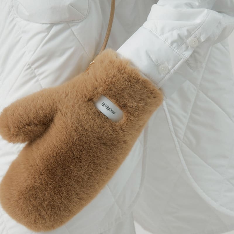 

molliolli BEAR BEAR reversible mittens [beige] F