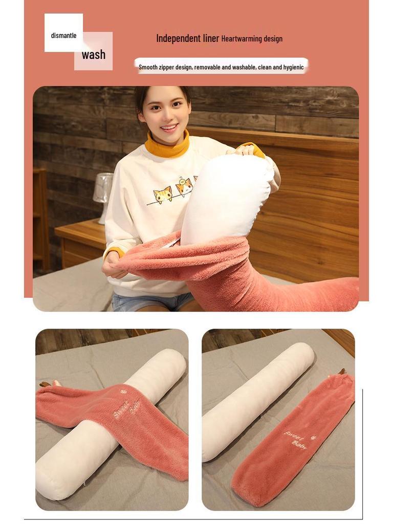 Body Pillow: Long, Cylindrical, Removable, Washable, Great for Leg Clamping and Pregnancy. Perfect for Kids' Beds.