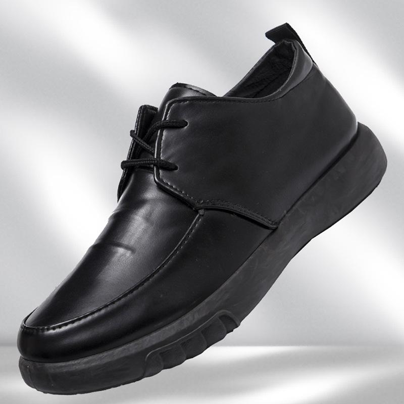 

Повседневные британские деловые мужские туфли из мягкой кожи, импортные, на мягкой подошве, нескользящие, универсальные, на шнуровке, на платформе, мужские туфли из кожи, молодежные туфли 39 чёрный