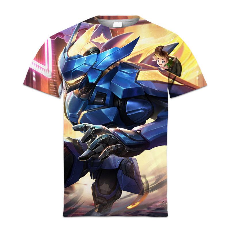 Summer King of Glory Game Clothes Men's Short Sleeved T-shirt for Middle School Students 3D Digital Printed T-shirts Top