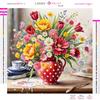 Art Vase Bouquet Diamond Painting  Full Round Diamond Mosaic Landscape Colorful Cross Stitch Kits Room Home Decor Gifts