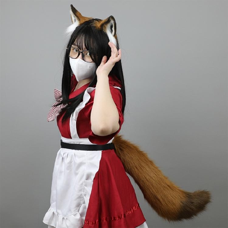 Furry Ear Headband Anime Cosplays Charming Foxes Headwear for Costume Party