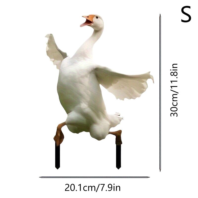 

30*45 см Акриловый садовый колышек «Гусь» Милая статуэтка гуся Садовые украшения Украшение для газона и горшечных растений Украшение цветочного горшка S