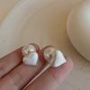 New Arrival Korean Simple One-Word Metal Simulated-Pearl Stud Earrings for Women Fashion Sweet Grey Pearl Jewelry Gifts