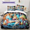 Cartoon Pattern Bedding Quilt Set Quilt Cover Pillowcase Home Decoration Birthday Gift (1 * Duvet Cover + 2 * Pillowcase, Without Core)