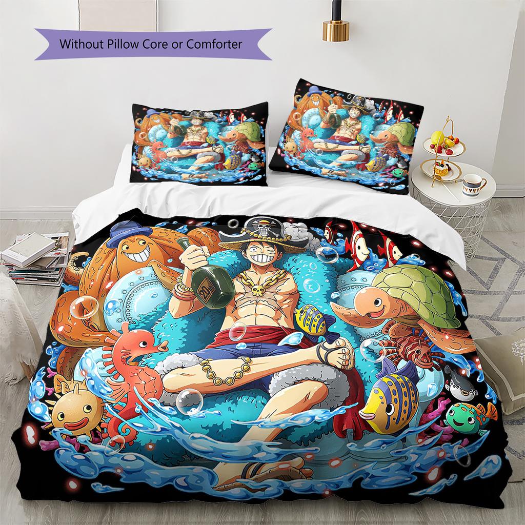 Cartoon Pattern Bedding Quilt Set Quilt Cover Pillowcase Home Decoration Birthday Gift (1 * Duvet Cover + 2 * Pillowcase, Without Core)