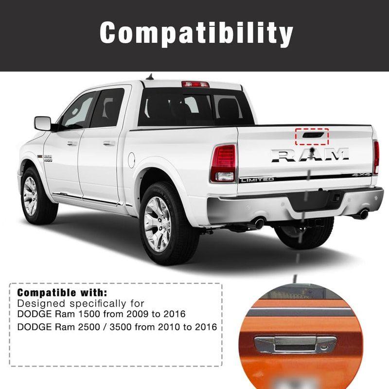 Overlay Covers Chrome Tailgate Door Handle Cover with Keyhole for 2009-2016 DODGE Ram 1500 / 2010-2016 DODGE Ram 2500 3500