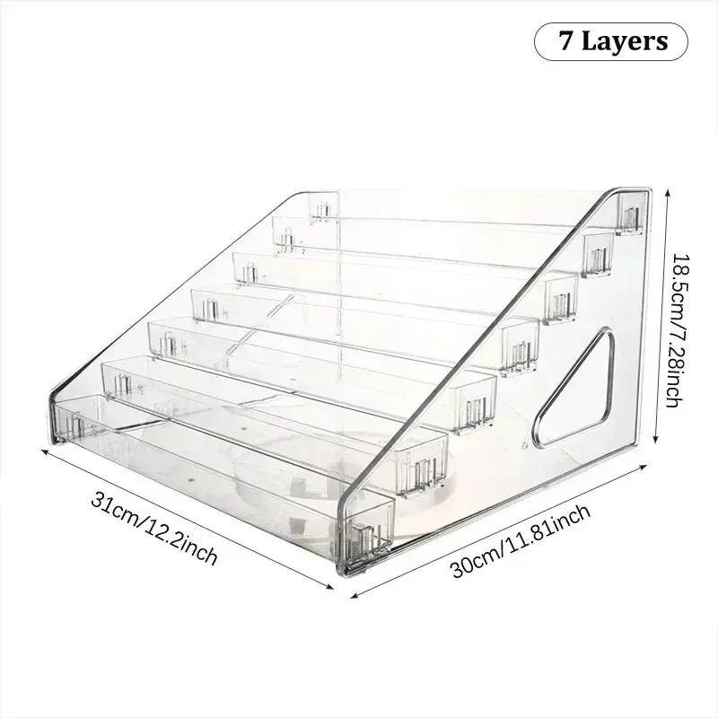 2/3/4/5/6/7 Layers Nail Polish Display Stand Transparent Cosmetic Display Rack Holder Essential Oil Bottle Organizer Storage
