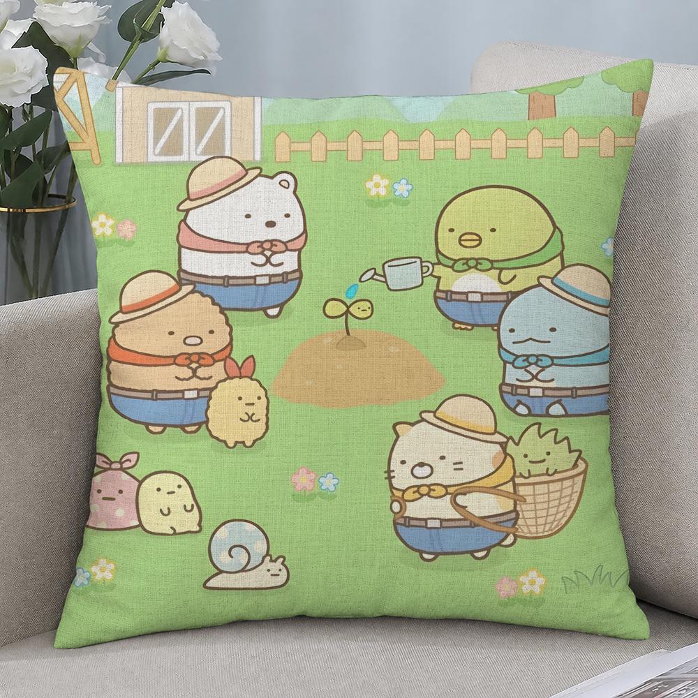 Character Sumikko Gurashi Cushion Cover Cushion Covers Natural Linen Breathable Sofa Bedroom Decor Pillowcase