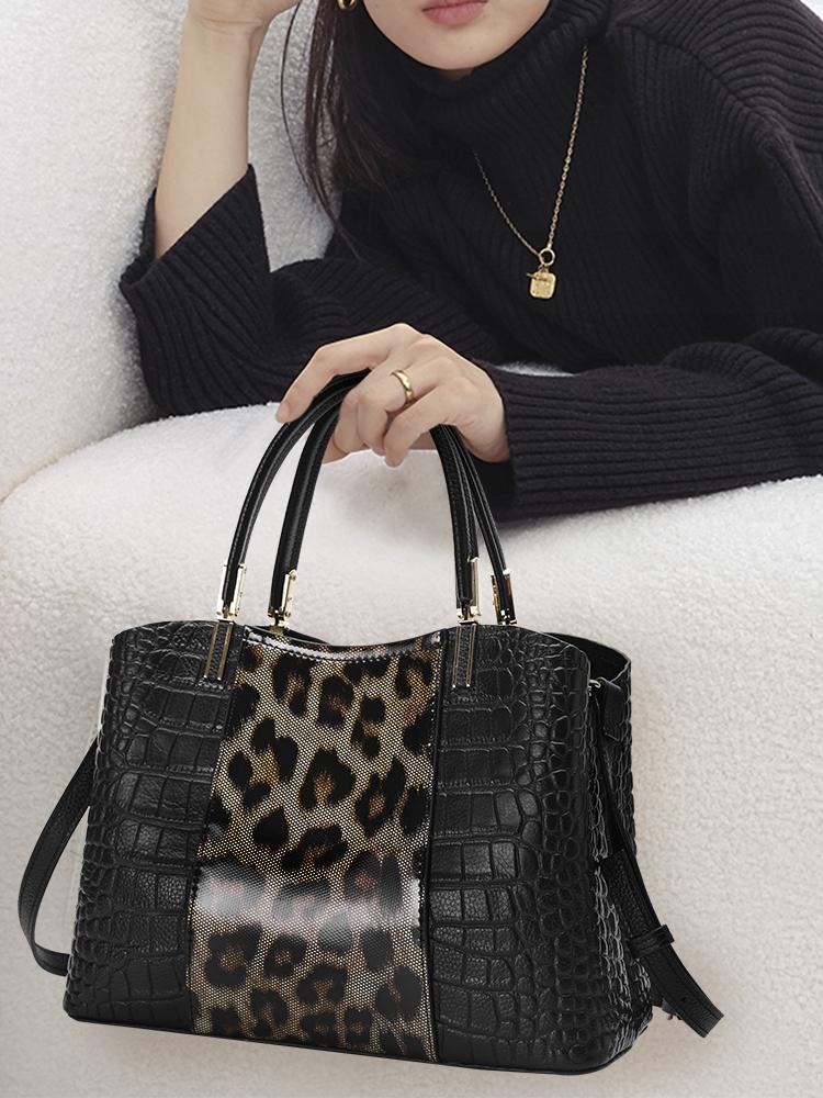 

Aidrani Новая женская сумка с леопардовым узором 2025 года, модная роскошная контрастная цветная сумка для поездок на работу, сумка для мамы