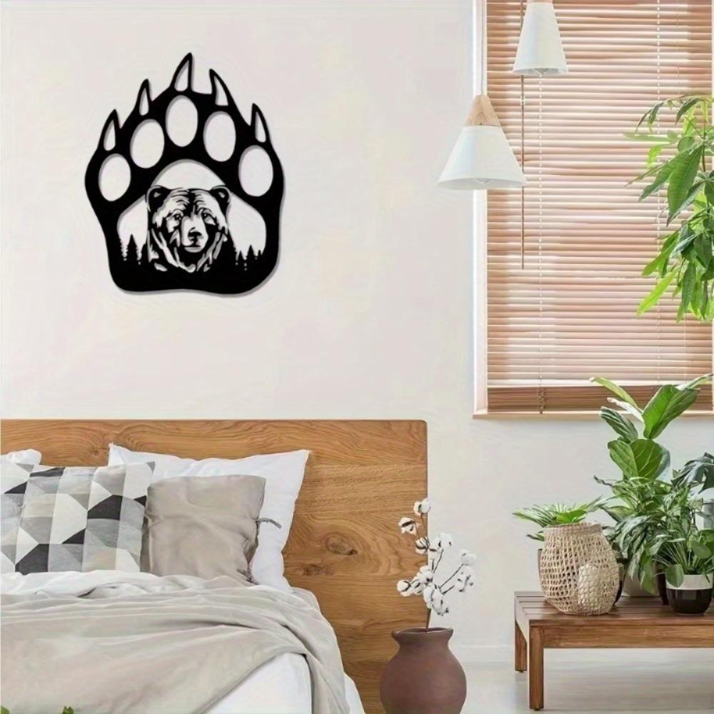 Iron Bear Paw Wall Art Rustic Metal Sculpture Hunting Cabin Decor Living Room