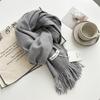 Cashmere Hand Feel Autumn And Winter Solid Color Scarf Women'S Thick Tassel Simple And Versatile Soft And Warm Imitation Cashmere Shawl