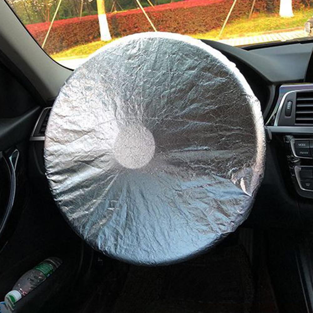 Parasol para volante de automóvil, parasol para ventana lateral, cubierta de tela revestida en plata, protector solar, parasol lateral aislante