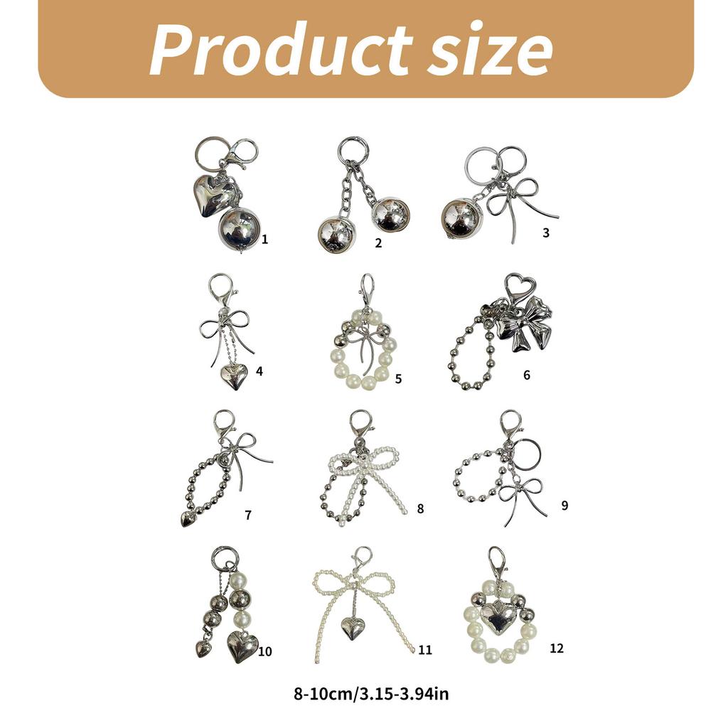 Herz Schleife Perlen Schlüsselanhänger Reizende Dekorationen Schlüsselanhänger Ornament Rucksack Handtasche Anhänger Geschenk für Mädchen Frauen
