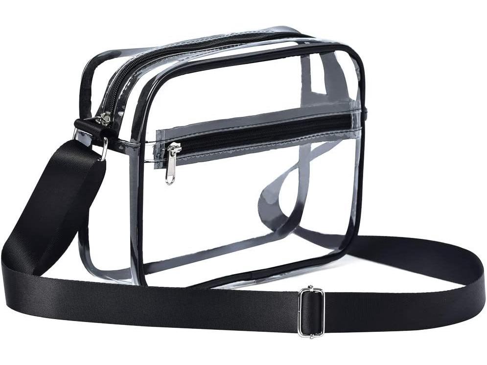 Transparente PVC Crossbody Reisetasche – Leicht für Strand und Ausflüge Small 12*21*5cm schwarz